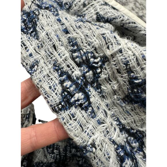 IRO Handi Jacket Blue White Geometric Tweed Women's Size 38 FLAWED PLEASE READ - Picture 8 of 15
